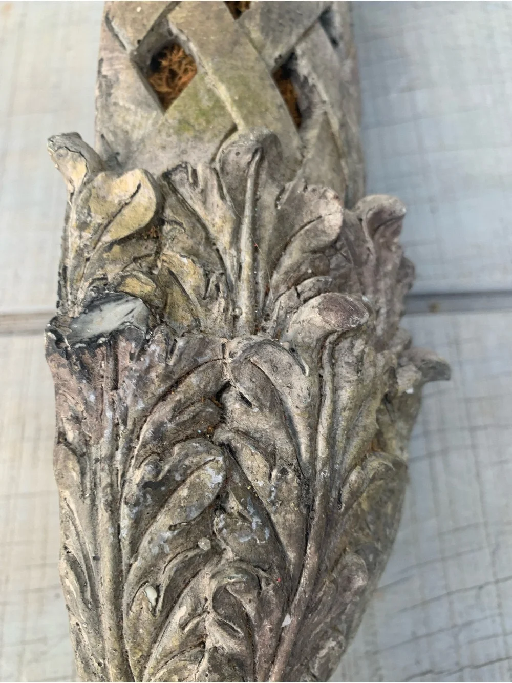 Vintage Wall Cornucopia Planter Horn Basket Resin Acanthus Floral 18”Wall Packet